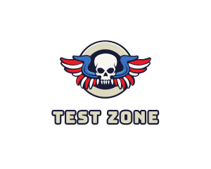 Patriotic Skull Wing logo design