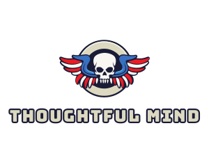 Patriotic Skull Wing logo design