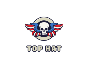 Patriotic Skull Wing logo design