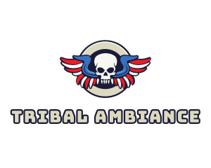 Patriotic Skull Wing logo design