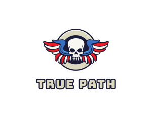 Patriotic Skull Wing logo design