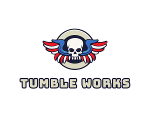 Patriotic Skull Wing logo design