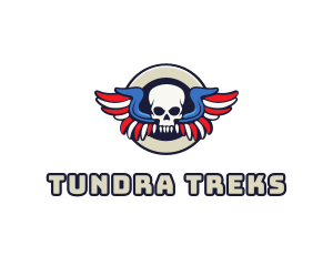 Patriotic Skull Wing logo design