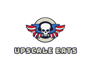 Patriotic Skull Wing logo design