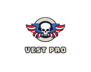 Patriotic Skull Wing logo design