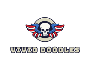 Patriotic Skull Wing logo design