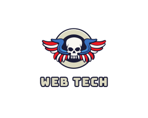 Patriotic Skull Wing logo design