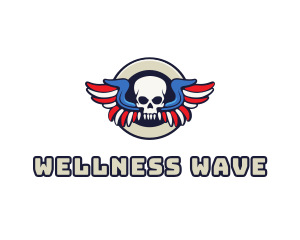 Patriotic Skull Wing logo design