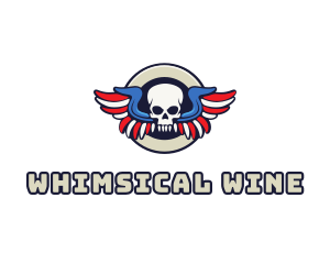 Patriotic Skull Wing logo design