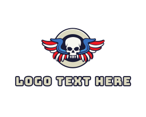Patriotic Skull Wing logo