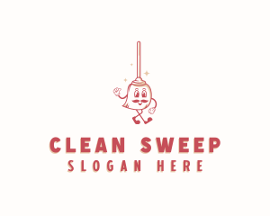 Cleaning Broomstick Custodian logo design