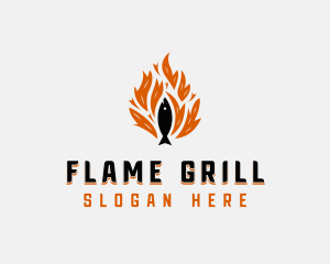 Fish Grilling Flame logo