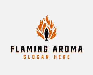 Fish Grilling Flame logo