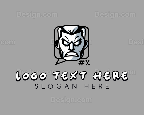 Angry Man Cursing Logo