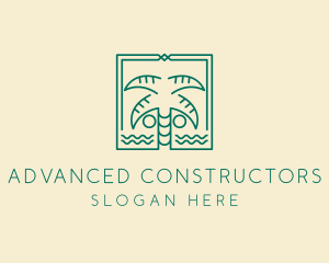 Minimalist Palm Tree  logo design