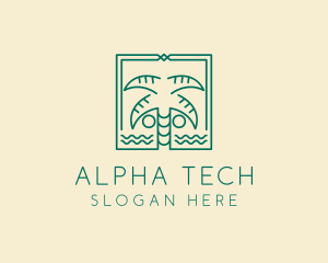 Minimalist Palm Tree  logo design