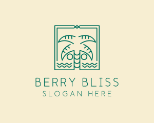 Minimalist Palm Tree  logo design