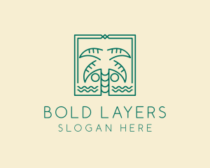 Minimalist Palm Tree  logo design