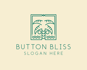 Minimalist Palm Tree  logo design