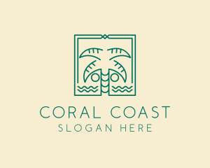 Minimalist Palm Tree  logo design