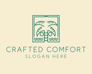 Minimalist Palm Tree  logo design