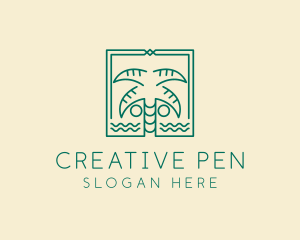 Minimalist Palm Tree  logo design