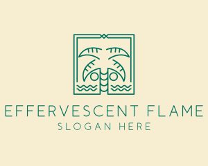 Minimalist Palm Tree  logo design