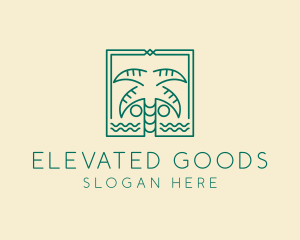 Minimalist Palm Tree  logo design