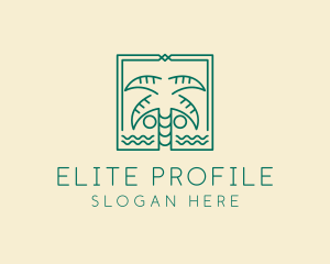 Minimalist Palm Tree  logo design