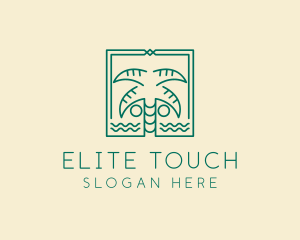 Minimalist Palm Tree  logo design