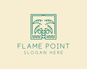 Minimalist Palm Tree  logo design