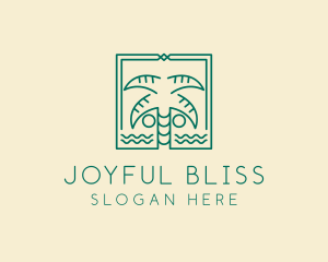 Minimalist Palm Tree  logo design