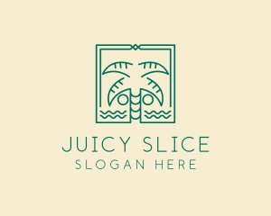 Minimalist Palm Tree  logo design