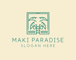 Minimalist Palm Tree  logo design