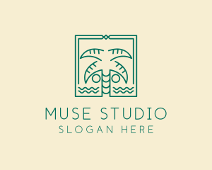 Minimalist Palm Tree  logo design