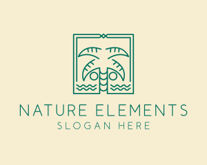 Minimalist Palm Tree  logo design