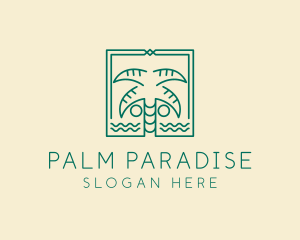 Minimalist Palm Tree  logo design