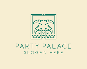 Minimalist Palm Tree  logo design