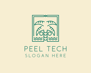 Minimalist Palm Tree  logo design