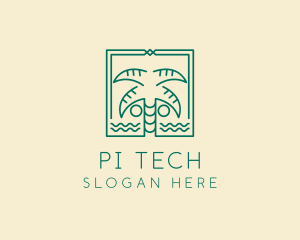 Minimalist Palm Tree  logo design