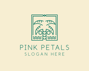 Minimalist Palm Tree  logo design