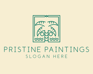 Minimalist Palm Tree  logo design