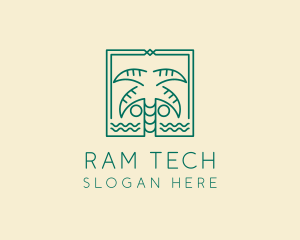 Minimalist Palm Tree  logo design