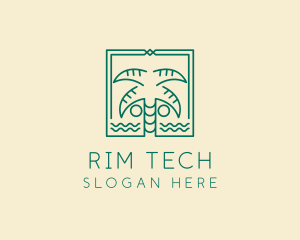 Minimalist Palm Tree  logo design