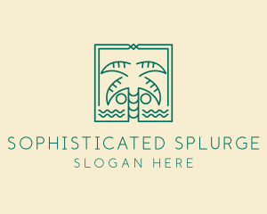 Minimalist Palm Tree  logo design