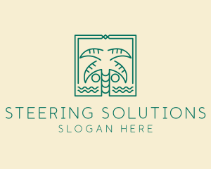 Minimalist Palm Tree  logo design