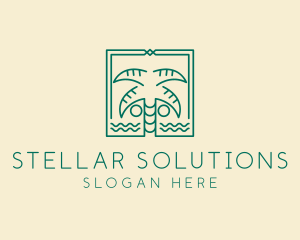 Minimalist Palm Tree  logo design