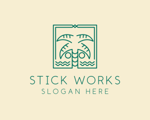 Minimalist Palm Tree  logo design