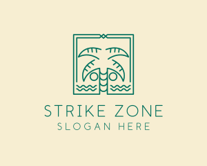 Minimalist Palm Tree  logo design