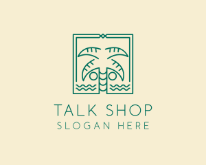 Minimalist Palm Tree  logo design